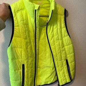 Free People Neon Yellow Quilted Vest
